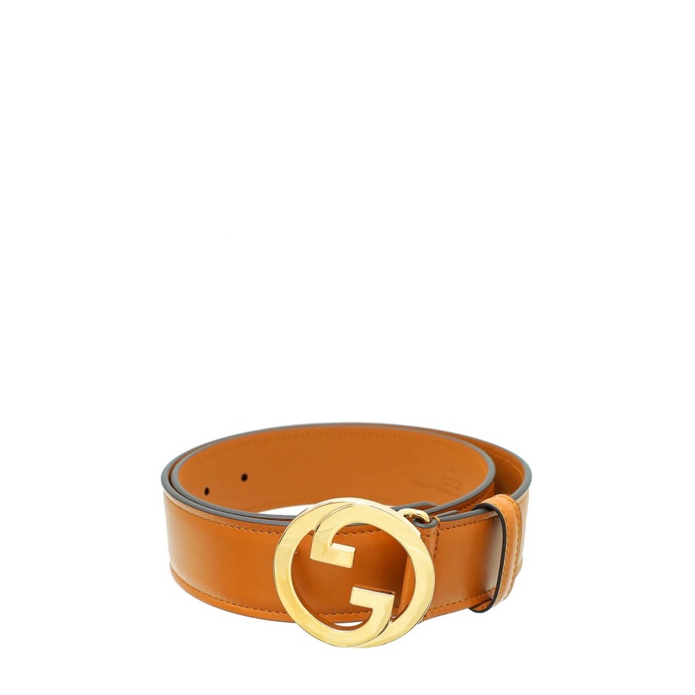 Gucci Tan Interlocking G Blondie Wide Belt 30 Size 80 / 32